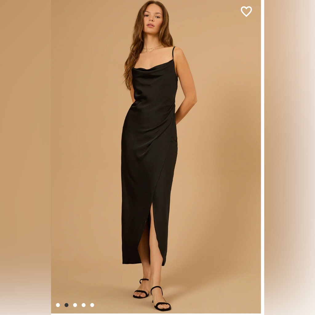 S Altar’d State Sadie Satin Scoop Neck Maxi Dress - Black